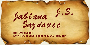 Jablana Sazdović vizit kartica